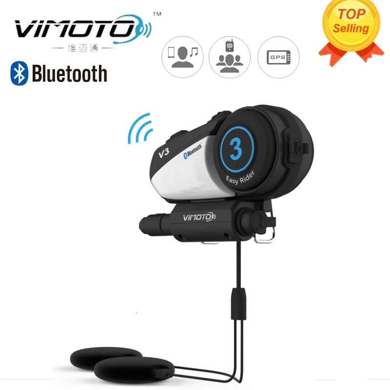 Английская версия Bluetooth гарнитуры Vimoto V3 беспечный ездок 600 мА/ч мотоциклетный