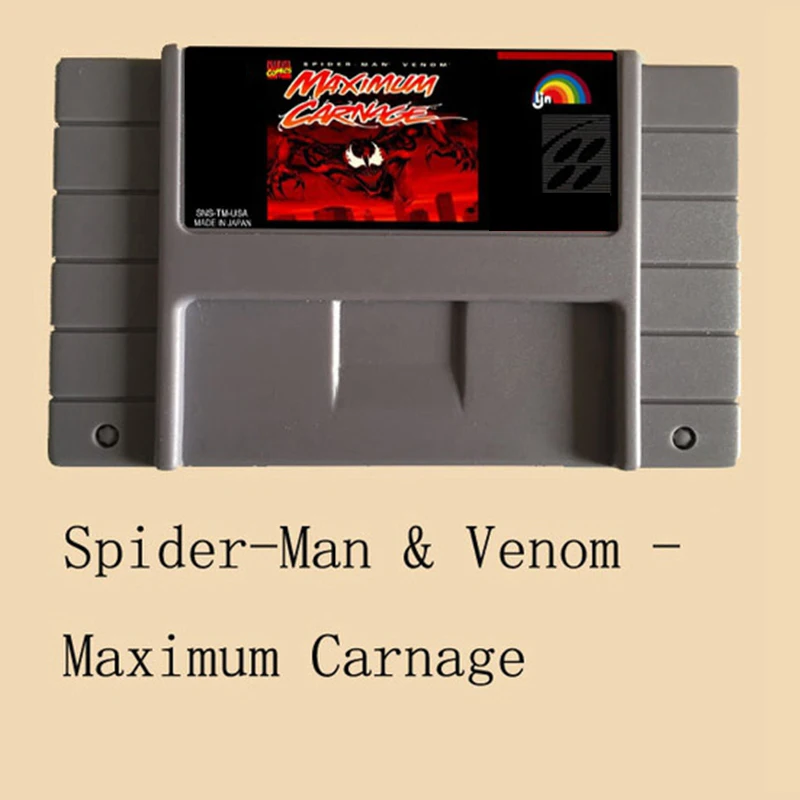 Человек паук Venom Максимальная Carnage США Версия 16 бит большая серая игровая