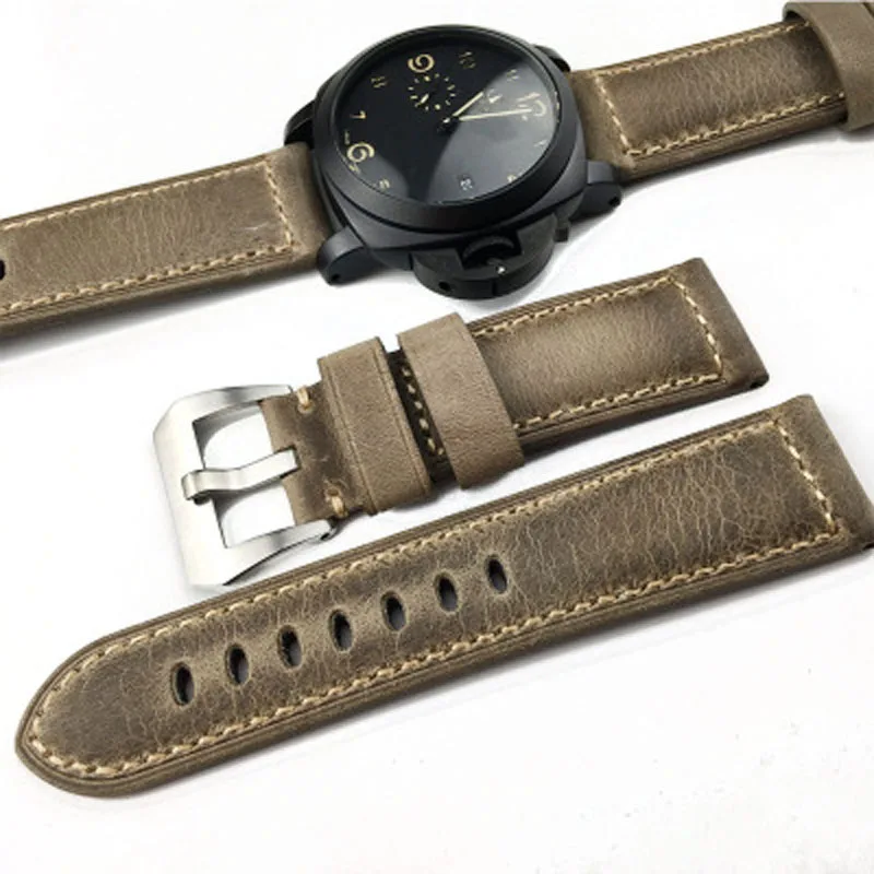 Италия корова кожаный ремешок для часов Panerai аксессуары PAM441/111/0389 24 мм Натуральная