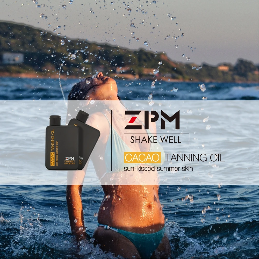 ZPM увлажняющее масло для загара, SPF 6, 3,4 oz бутылка, 1 Граф, широкий спектр защиты UVA/UVB, кокосовое масло, Cacao, Hypoallergeni
