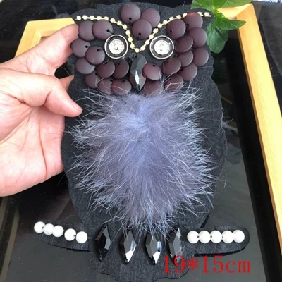 owl Модные нашивки с бисером, сова, короткий пух, птица, сделай сам, вышивка, нашивки для одежды, свитер, футболка, сова, заплатка "медведь" для украшения - Цвет: owl