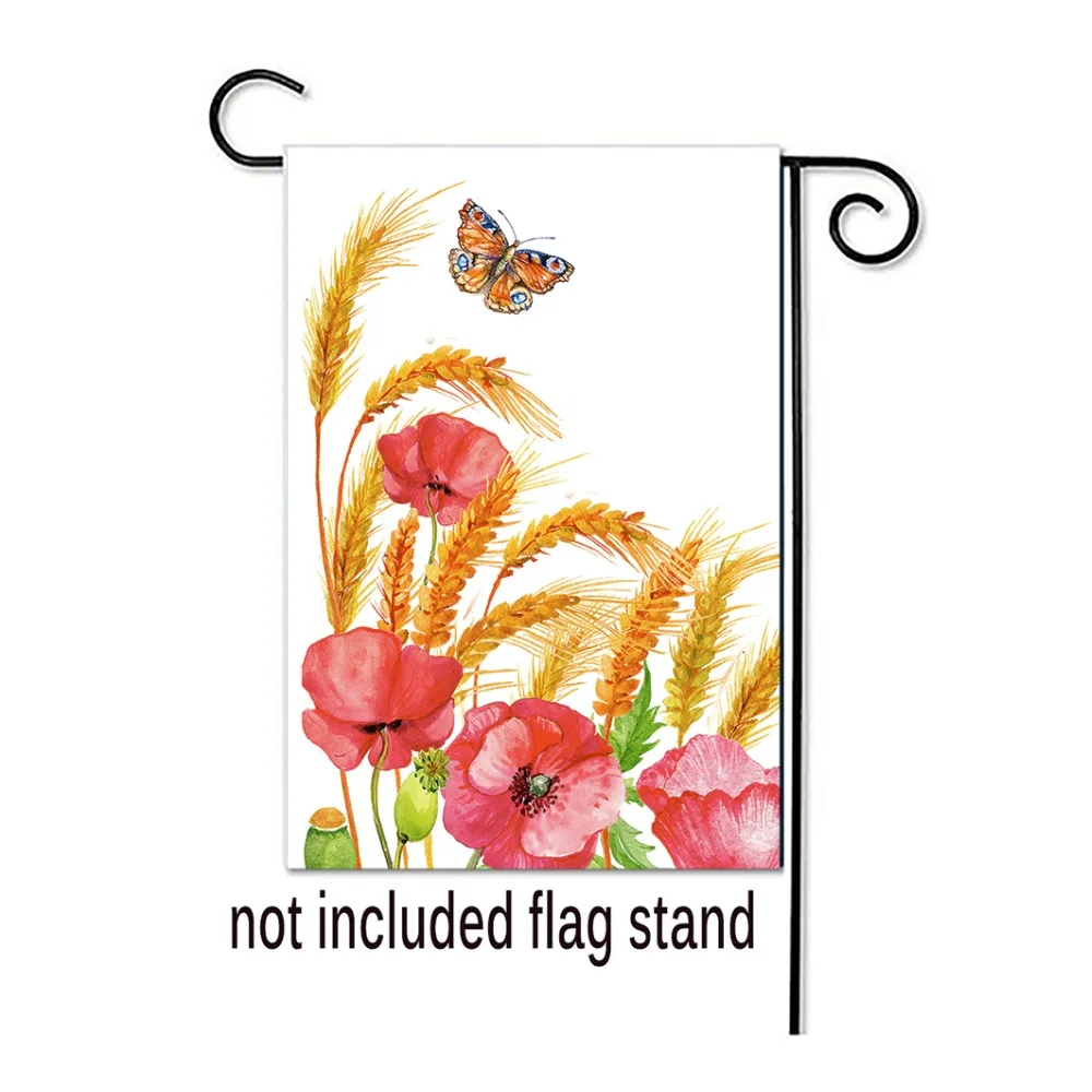 

Papaverrhoeas And Wheat Ears Print Flag Double Sided Pringing Banners Outdoor And Indoor Flags Yard Banner Wall Decoration
