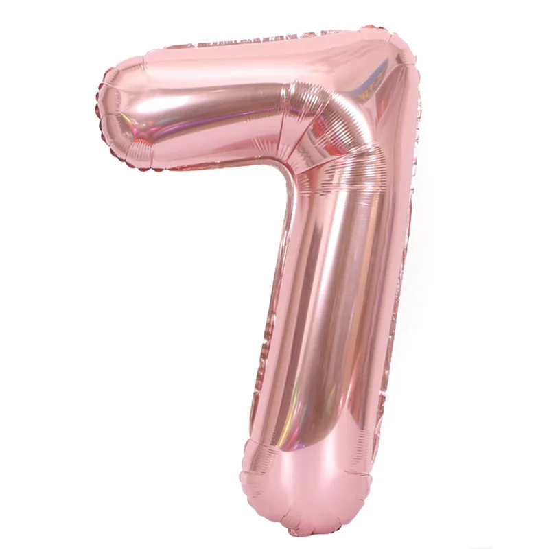 Rose gold 7 1 шт., 3 размера, 1" /32"/4", розовое золото, цифры воздушных шаров, фольга, надувные воздушные шары для украшения дня рождения, свадьбы - Цвет: Rose gold 7