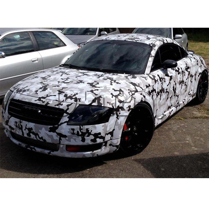 Зимняя гидрографическая пленка камуфляж виниловая рулон автомобильная пинг