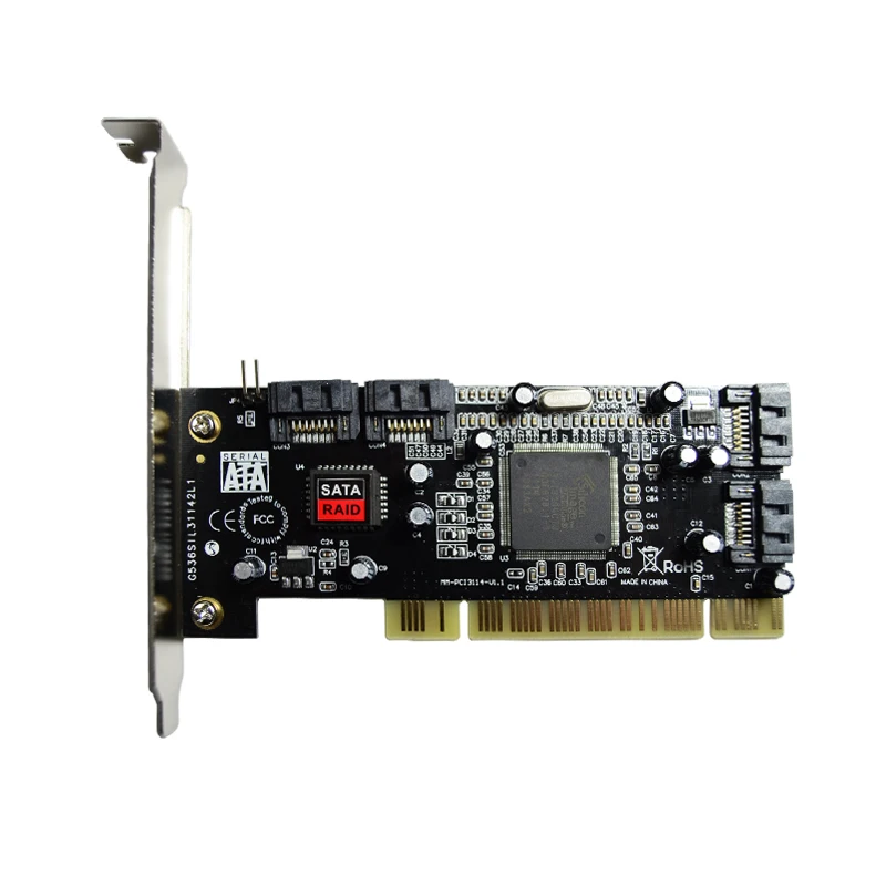 PCI to 4SATA 1 5 ГБ/сек. RAID Card SIlicom Image 3114 чипсет Поддержка RAID0 10 Вт/2 шт SATA кабели|raid card|raid card