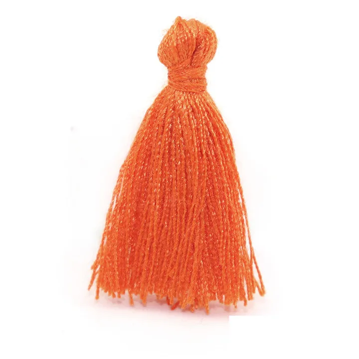Orange tassls 100 шт мини-кисточка бахрома кулон материалы для поделок DIY маленькие кисточки отделка одежды шторы декоративные серьги ювелирные изделия компоненты - Цвет: Orange tassls