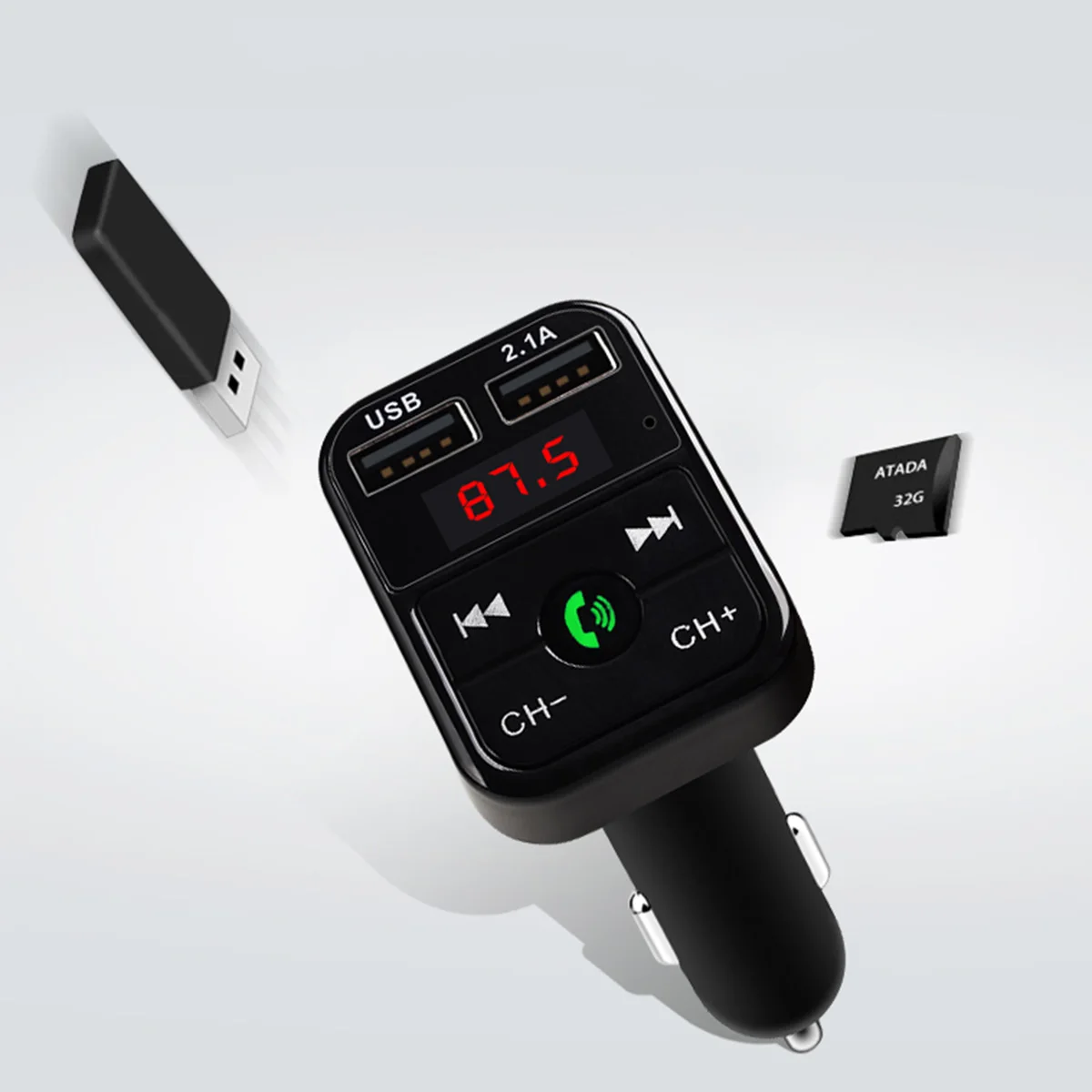 2 в-24 в автомобильное зарядное устройство USB адаптер сплиттер конвертер FM Bluetooth TF