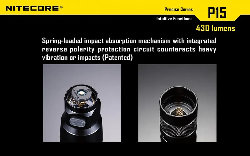 NITECORE P15 точные CREE XP-G2 430-люмен светодиодный фонарик Фонарь для самозащиты с NL1823 батареи и F1 chagrer