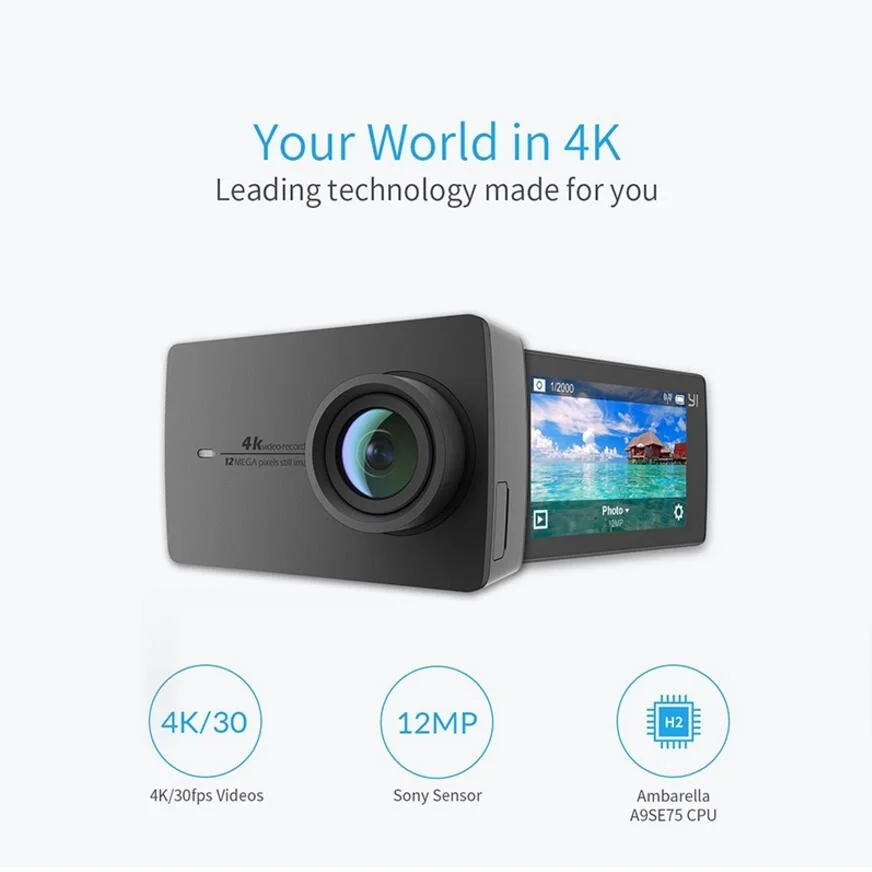 YI международная версия Edition 4K экшн камера wifi мини для занятий спортом ARM 12MP CMOS 2 19