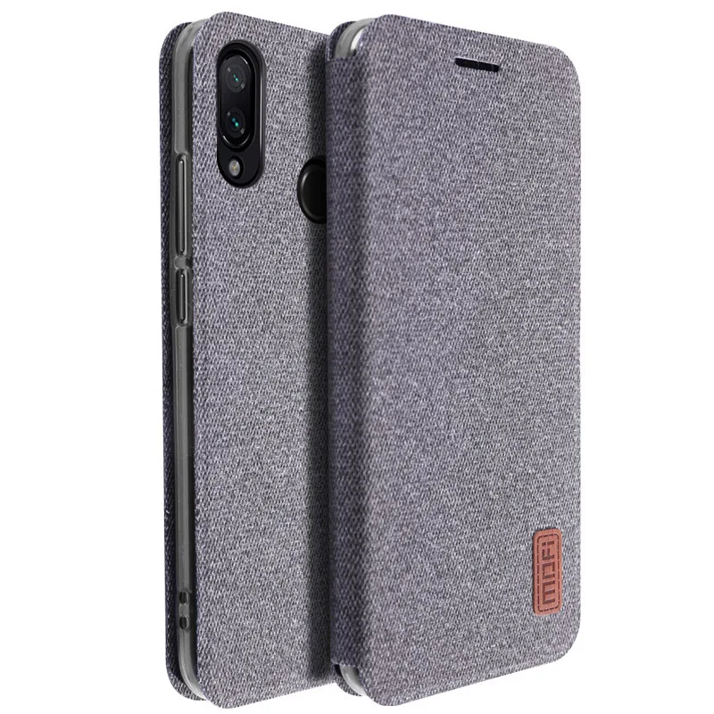 gray Чехол-книжка для Xiaomi redmi note 7, силиконовый чехол для задней панели, полный защитный чехол для телефона s MOFi, чехол для redmi note 7 pro - Цвет: gray
