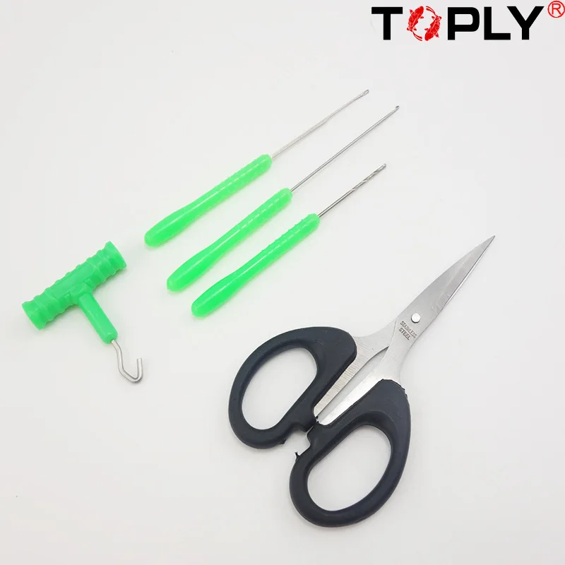 1Set Baiting Needle Set Carp Fishing Bait Tool Kit 5 Piece Hook Load Rig Knot Puller Fish Tackle Scissors | Спорт и развлечения