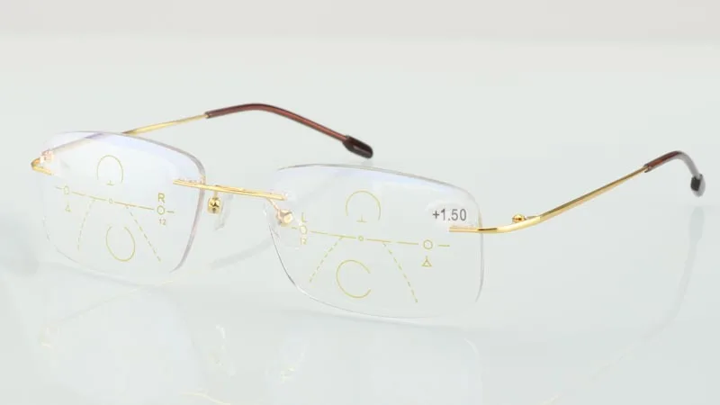 WEARKAPER New Titanium Alloy Anti-Blu-ray Smart Progressive Reading Glasses Presbyopic Eyewear Multifocal Eyeglasses Diopter 1-3