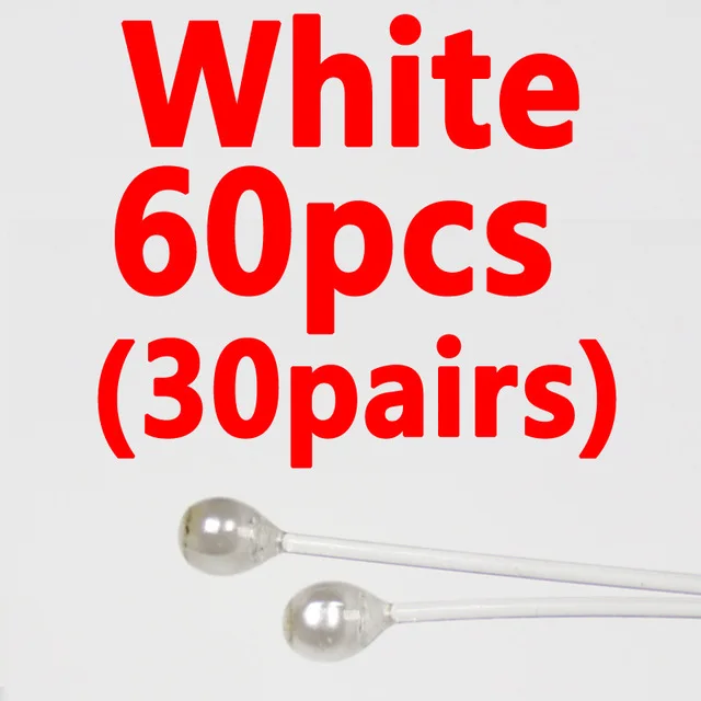 60pcs White Wifreo 60 шт. 3 мм Краб креветки глаза для завязывания мух черный красный цвет для соленой воды и щуки мухи для рыбной ловли - Цвет: 60pcs White