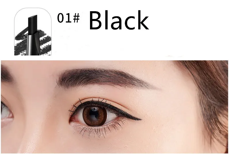 3 In 1 Eye Brows Set for Women Waterproof Automatic Eyebrow Pencil Brow + Powder Brush Pigment Black Brown Kit | Красота и здоровье