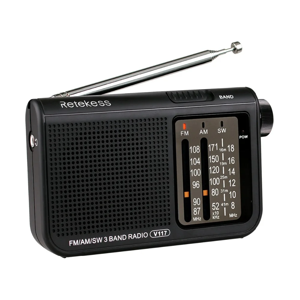 5 шт. RETEKESS V117 Мини карманный аварийное радио FM AM SW 3 диапазона аккумулятор