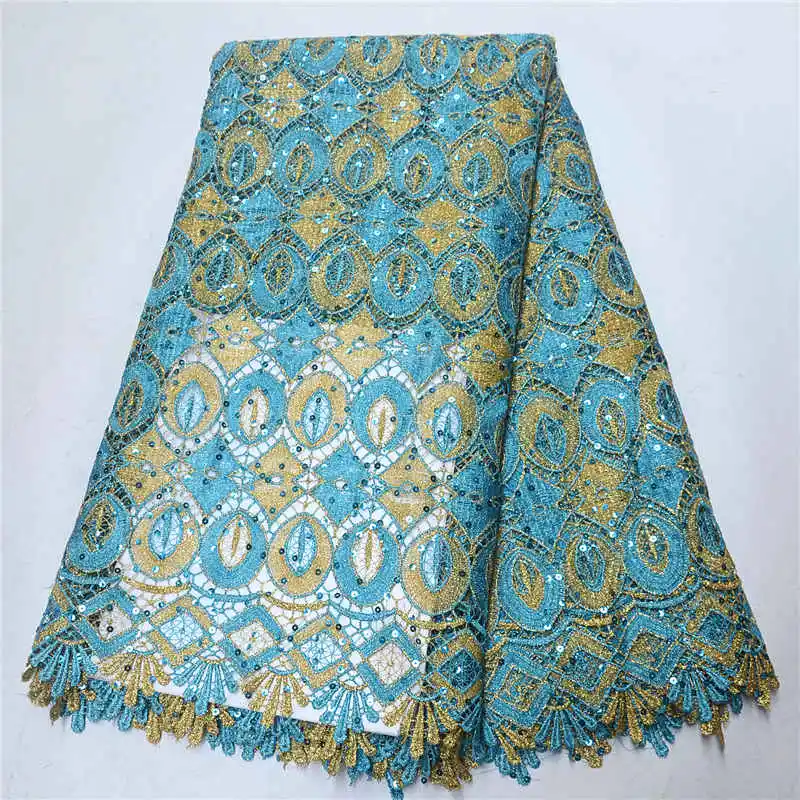 2019 New design hot sale Fashion African guipure lace high quality Nigerian sequins fabric cord laces for party PSA762-6 | Дом и сад