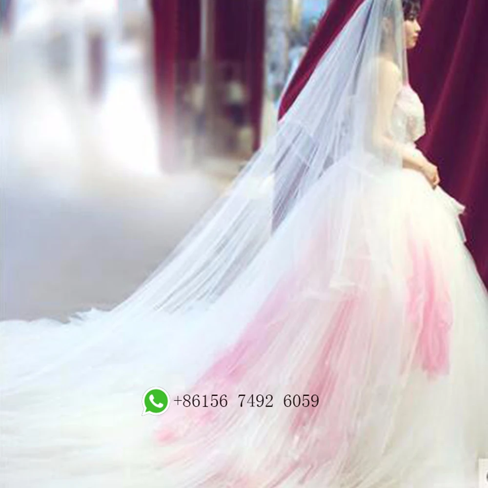Свадебные 3 м покрывал мягкие длинные белые фату с расческой Тюль Фея Длинные