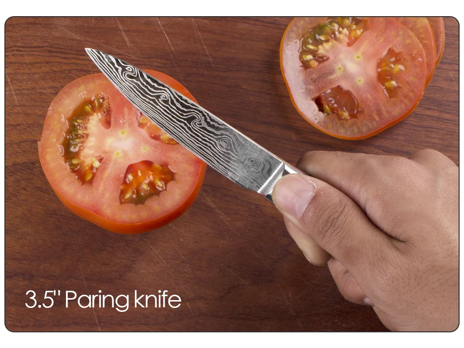 4 в 1 высокое качество поварские Ножи Имитация дамасской стали Santoku кухонные ножи острые фрукты овощи мясо кухонные ножи