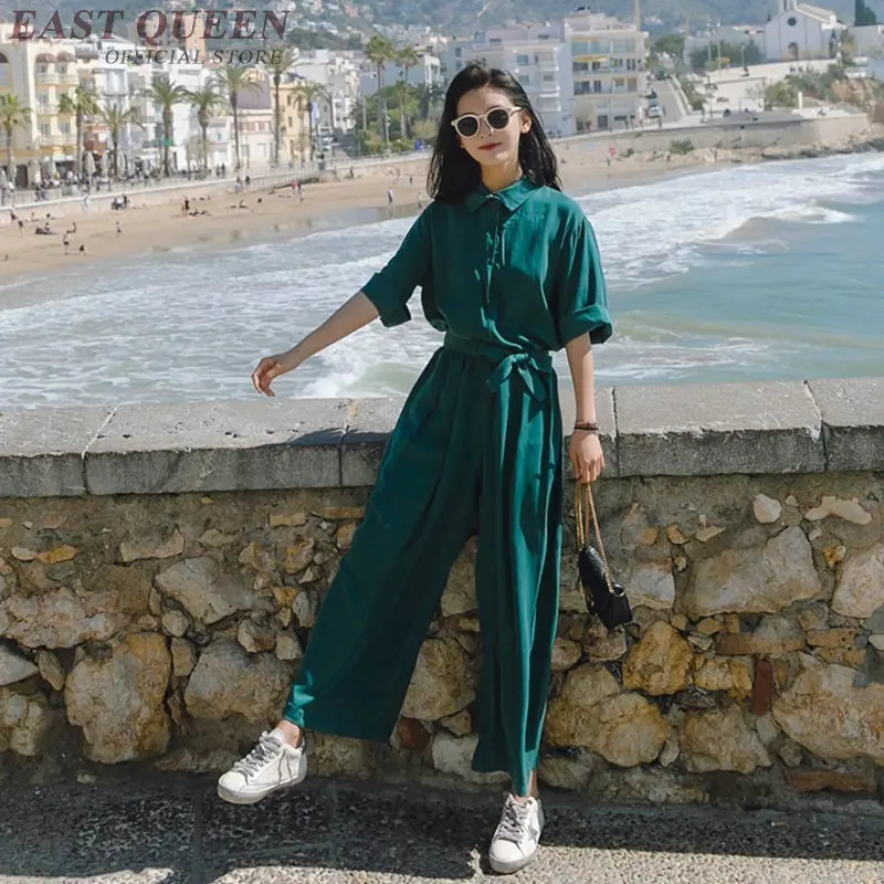 

one-piece jumpsuit & romper mujer swimsuit women new arrival 2018 casual tunic sash lace solid loose clothes elegant AA3798 Y a