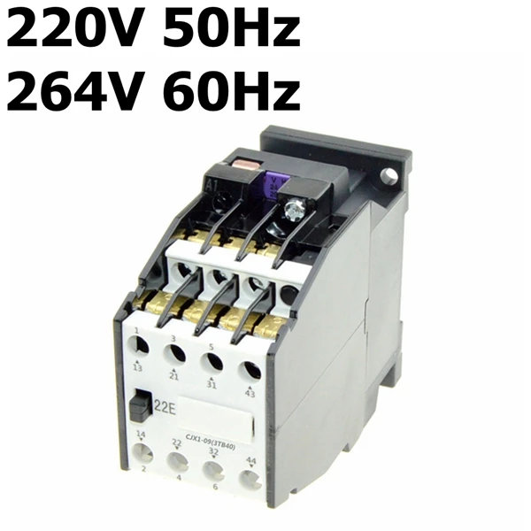 220V Ac Контактор 9a 3 P 2NO 2NC 220 В 24 В 380 В 110 В катушки вольт 50 Гц ith 20A Двигатель Магнитная Starter Пускатели 35 мм din рейку - Цвет: 220V