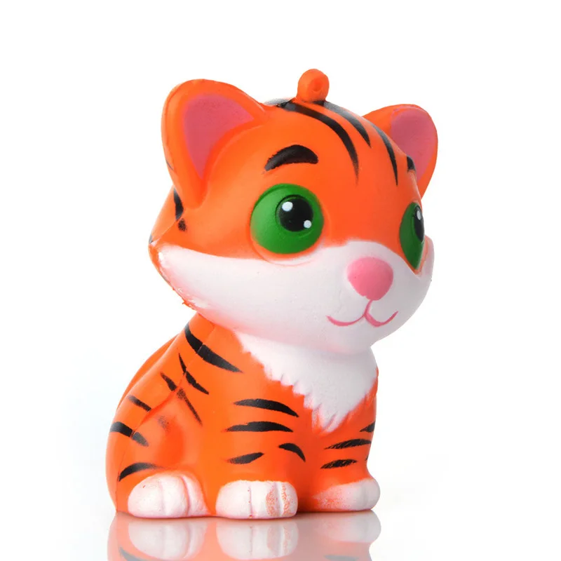 Kawaii милый маленький тигр мягкий медленно поднимающийся мягкий сжимающий забавные декомпрессионные детские игрушки телефон ремни детские игрушки подарки 8*5 см