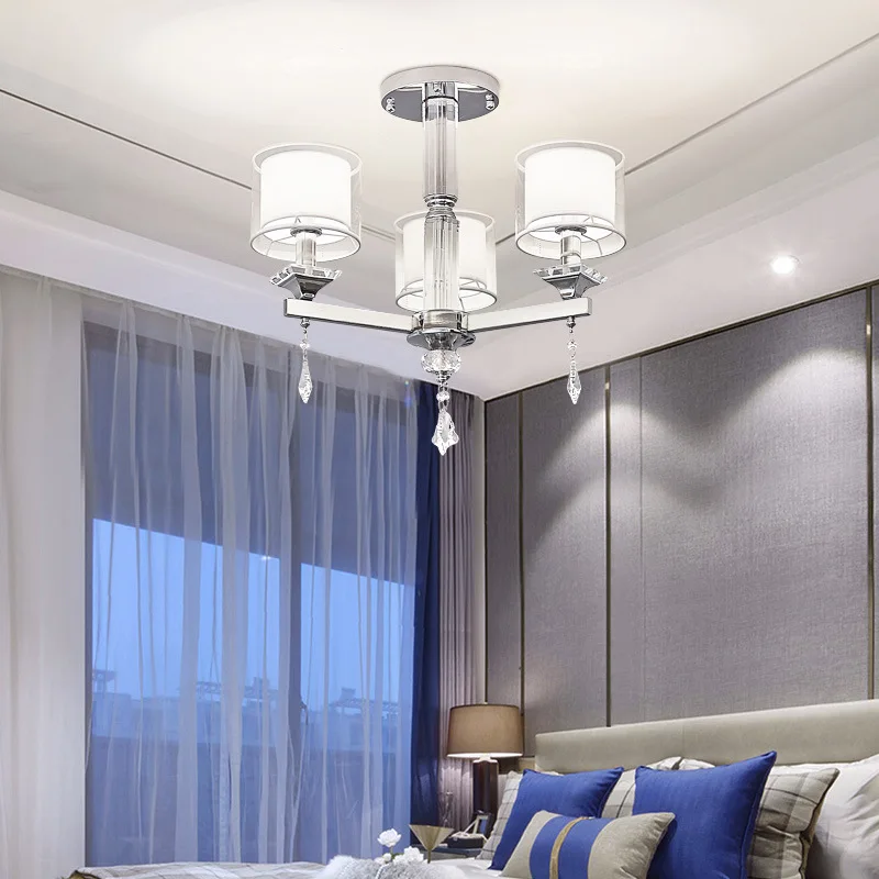 Кристалл Chandelier Современные огни Хром Роскошь для гостиной спальня 110v 220v Led Chandeliers