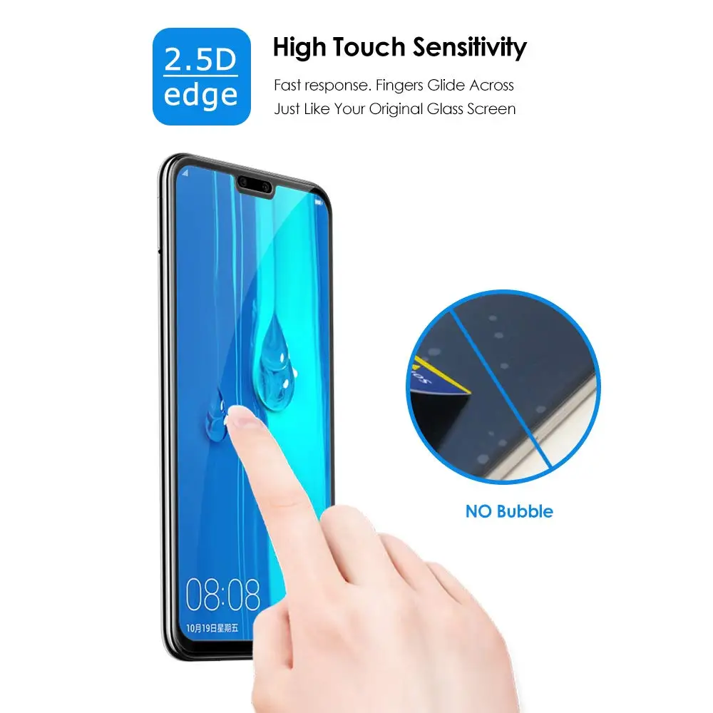 5D Полное покрытие экрана протектор для HuaWei Y3 Y5 Y6 Y7 Prime Y9 Pro 2018 закаленное стекло 2019