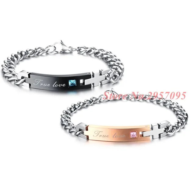 Браслет для пар с кристаллами из нержавеющей стали | Украшения и аксессуары