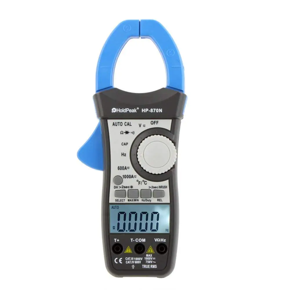 Holdпиковая HP-870N AC/DC, цифровой зажим Mete, мультиметр, Pinza напряжение Amperimetro, True RMS частота удержания данных, лучшая
