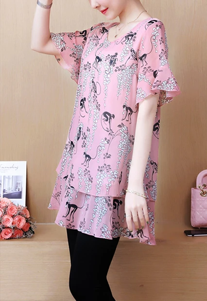 Модный Элегантный комплект из двух предметов для женщин большие размеры лето 2019 2