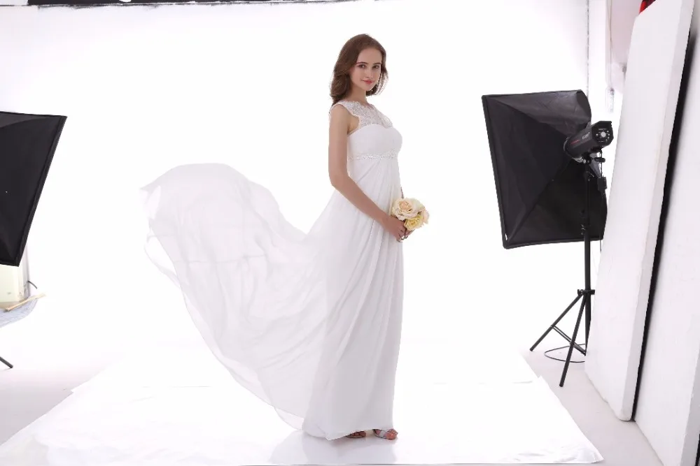 Real Photo Women Lace Empire Pregnant Wedding Dresses Vintage Chiffon Dress Vestidos De Noiva Marriage Robe Mariage | Свадьбы и