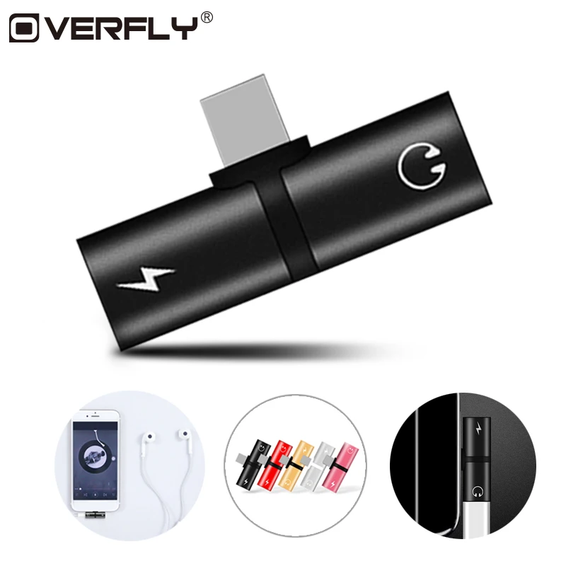 Разветвитель разъема Overfly зарядное устройство аудио адаптер для наушников