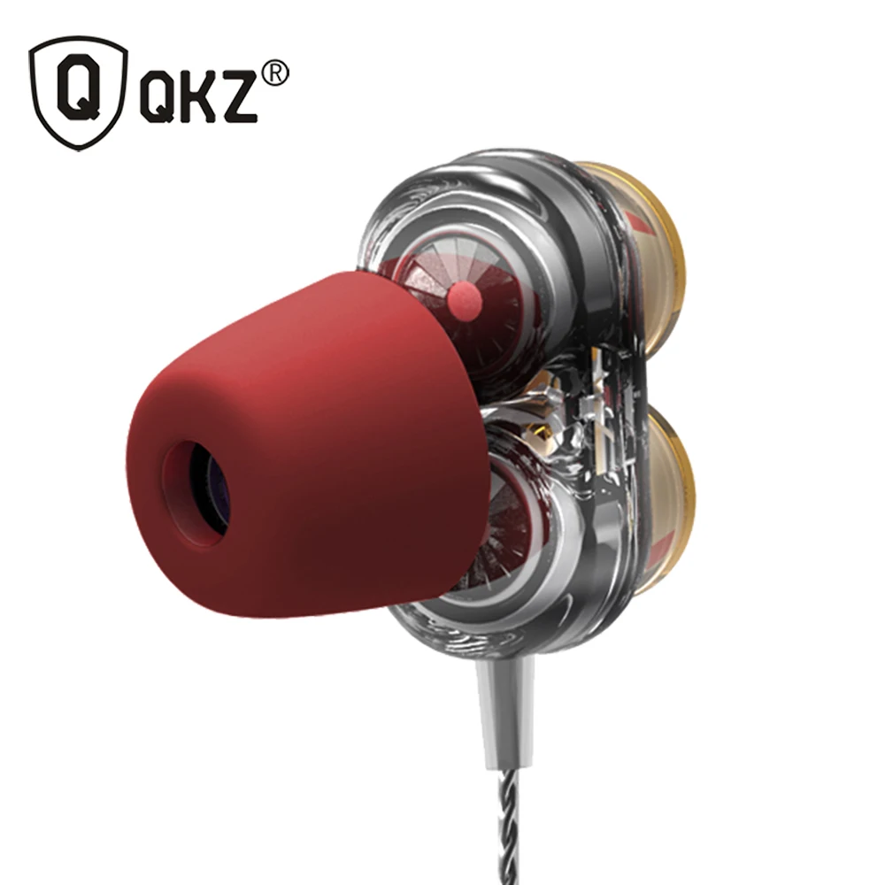 QKZ KD7 двойной Динамический драйвер профессиональные наушники в ухо с 4 драйверами
