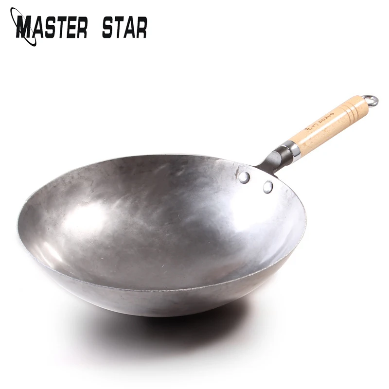 Master Star, не покрытые воки для кухонного горшка, старомодные традиционные железные воки, изысканная железная сковорода, китайские большие воки