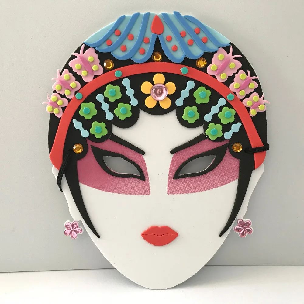 Happyxuan, 4 шт., Китайская традиционная Пекинская опера, маска EVA, стикер, детский набор для рукоделия, сделай сам, креативные игрушки для детского сада, Новинка