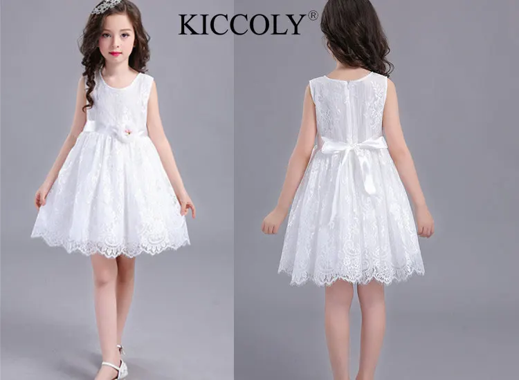 Жаркое лето Рождество Платье с цветочным узором для девочек Свадебные Кружево
