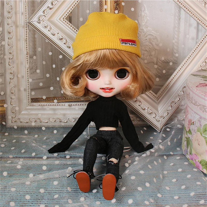 Кукла Blyth ICY DBS для серии No.BL2240/3227 резные губы из медово коричневого волоса улыбка
