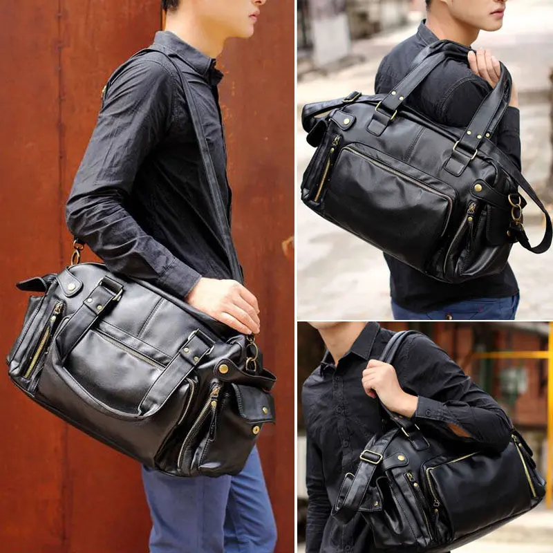 Men Leather Sports Bag Handbags Tote Gym Crossbody Men's Travel Shoulder Bags ManBriefcase Vintage Messenger Bag XA199WA