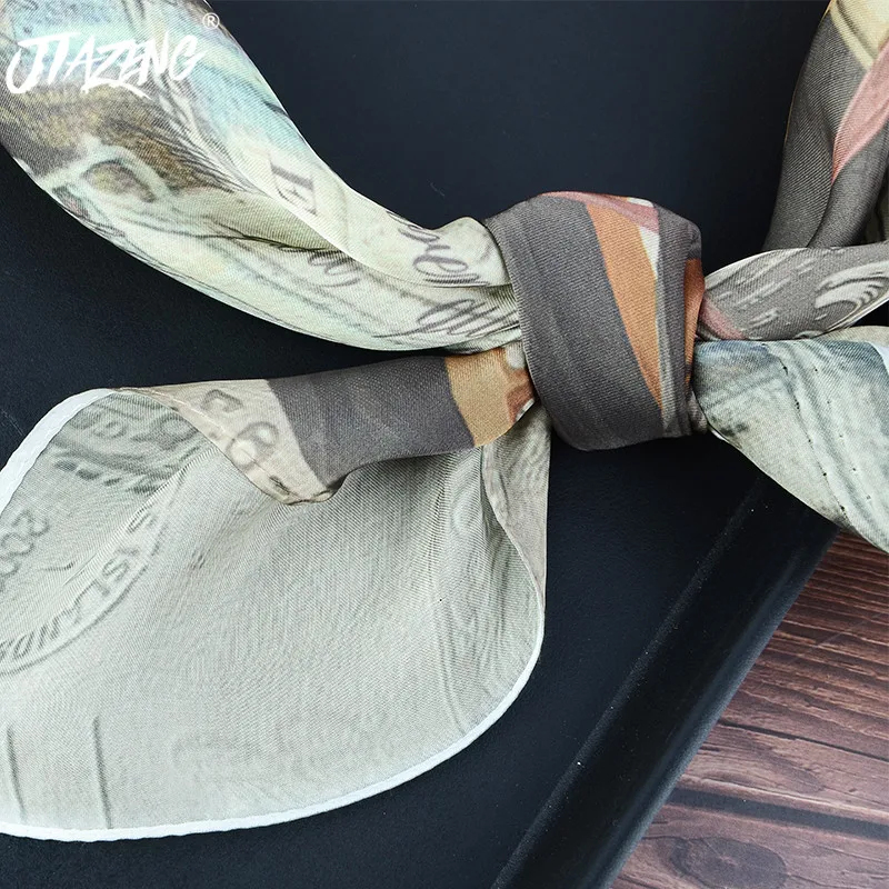 Женский шелковый шарф с принтом бабочки в виде машины весна лето 2019|Женские