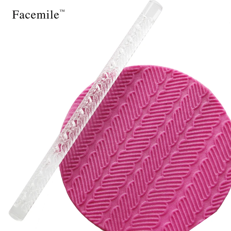 Прозрачный Fondant Скалка тисненая текстура тисненый акриловый подарок украшение