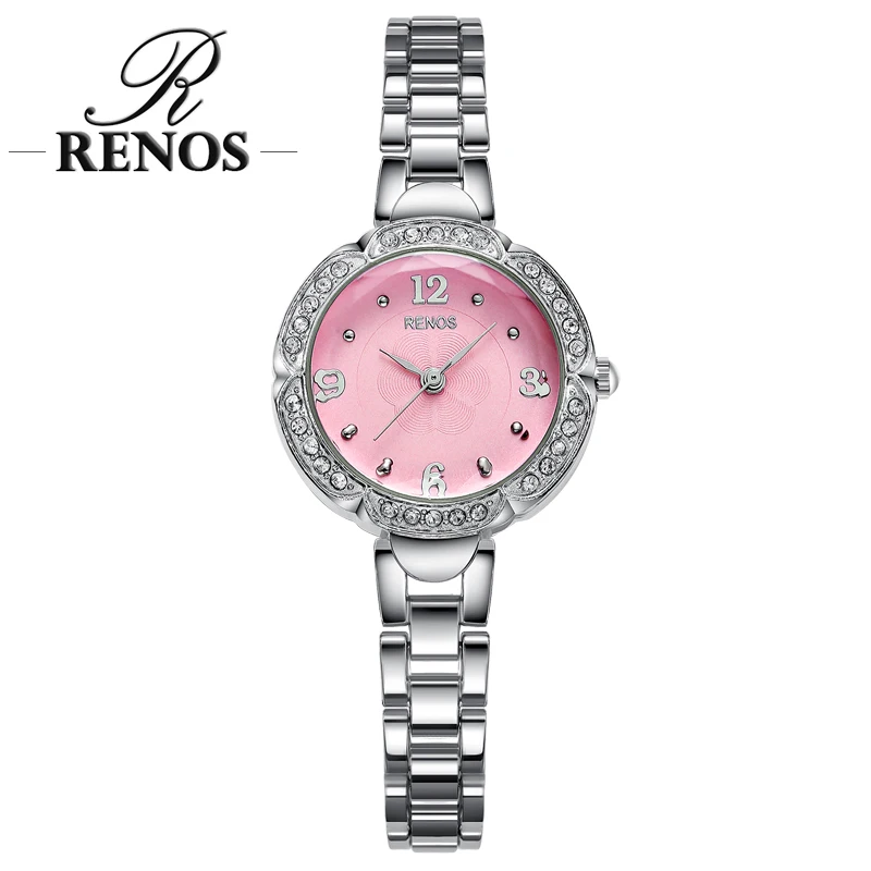 RENOS 2017 новые кварцевые часы женские в коробке простой браслет со скелетом
