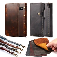 real genuine leather case for samsung s21 ultra note 20 10 s10 s20 wallet flip cover for iphone 13 12 11 pro max xs xr 8 7 plus