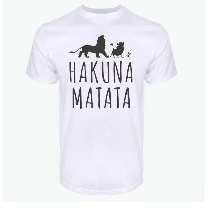 2017 хлопковые футболки HAKUNA MATATA мужские большого размера с коротким рукавом