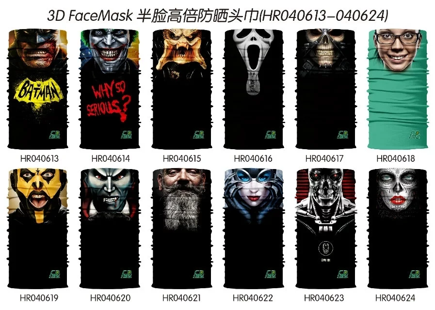 Повязка на голову с 3D Marvel, повязка на шею, Warcraft, Супермен, Бэтмен, волшебные шарфы, ветрозащитная, для охоты, кемпинга, маска для лица, Джокеры, бесшовная бандана