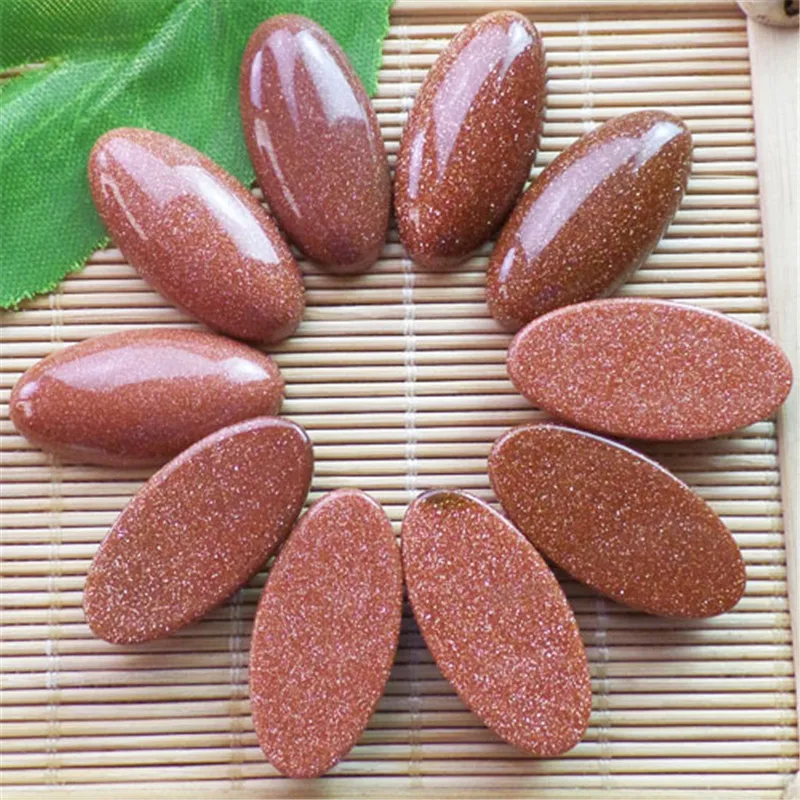 (10 шт./лот) оптовая продажа кабошон для кабошона с натуральным золотым песком 30x15x6