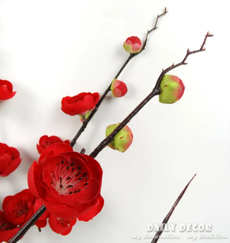 

EMS free shipping !!! 125cm High quality long artificial Plum wedding decorative fake silk Peach branches wholesale 12pcs / lot