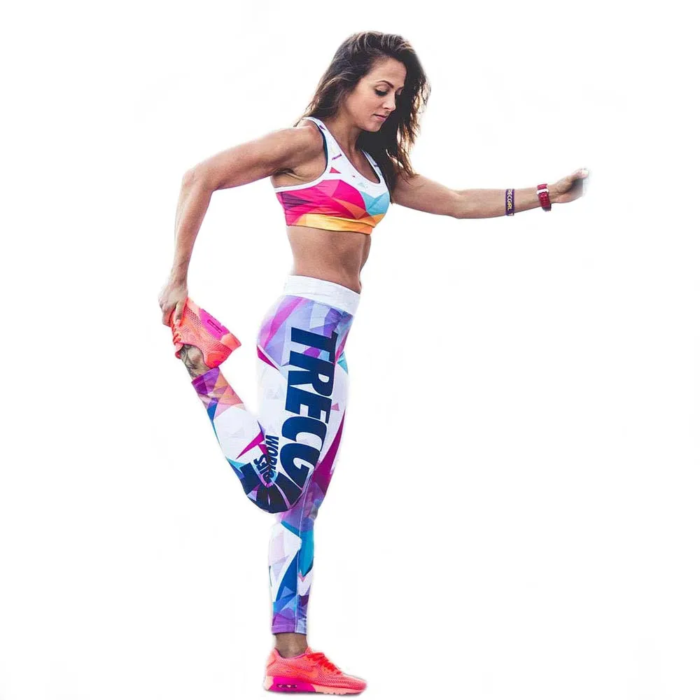 Новинка 2017 года градиент печати быстросохнущая спортивных Леггинсы для женщин