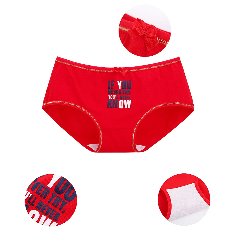5 шт./лот Lucky Red женские трусики сексуальное хлопковое мягкое нижнее белье