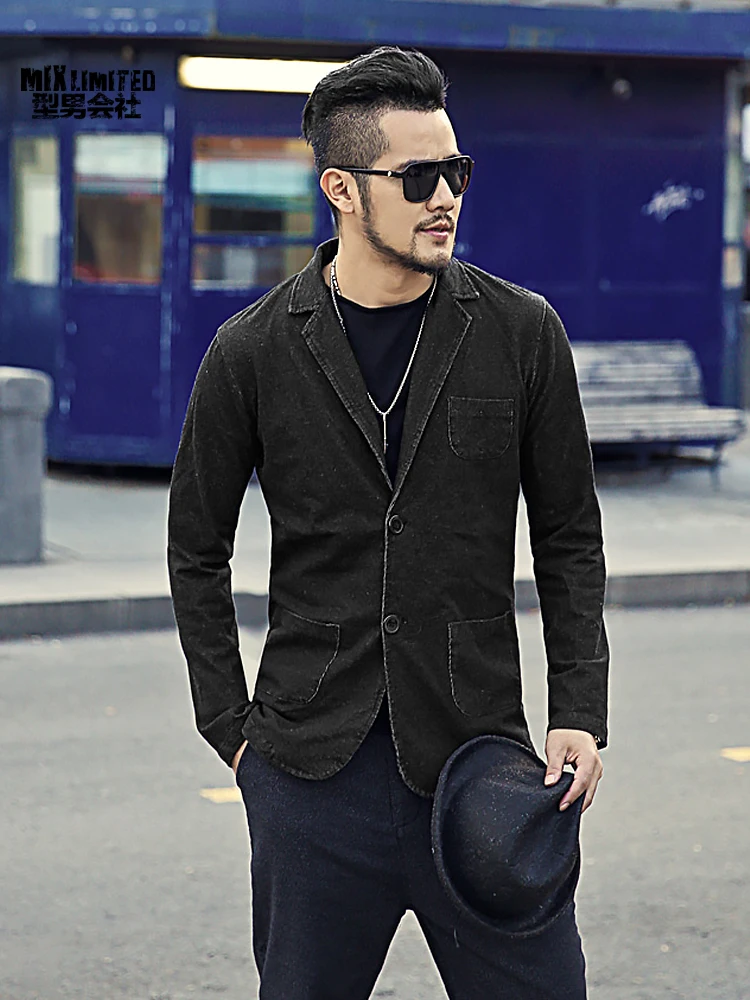 Мужской новый зимний хлопковый Повседневный однотонный костюм метросексуал