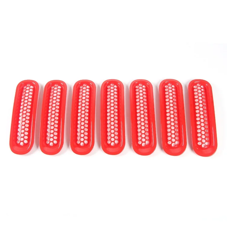 red without hole MOPAI гоночные грили для Jeep Wrangler JK 2007+ Автомобильная передняя вставка сотовая решетка крышка украшение для Jeep Wrangler аксессуары - Цвет: red without hole